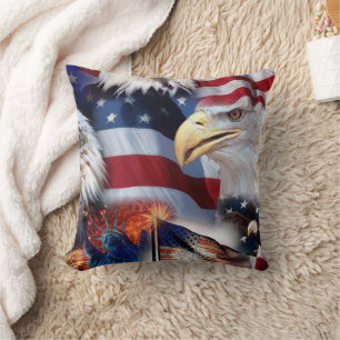 Eagle American Flag Throw Kissen