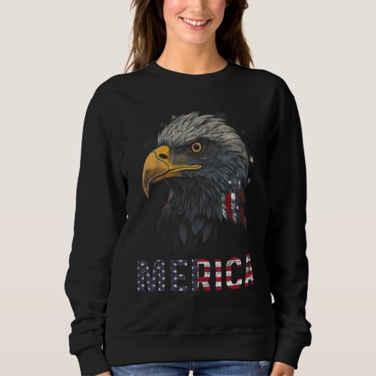 Eagle American Flag USA Flag Mullet Eagle 4th of J Sweatshirt (Vorderseite)