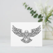 Eagle American Football Sports Mascot Postkarte (Stehend Vorderseite)