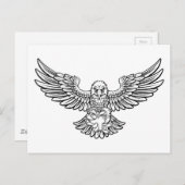 Eagle American Football Sports Mascot Postkarte (Vorne/Hinten)