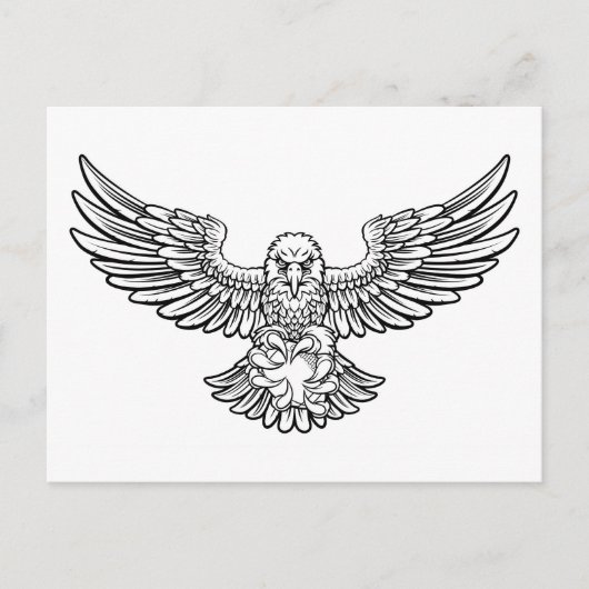 Eagle American Football Sports Mascot Postkarte (Vorderseite)