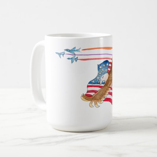 Eagle and American Flag Kaffeetasse (Vorderseite Links)