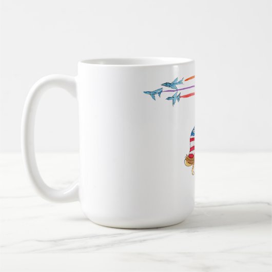 Eagle and American Flag Kaffeetasse (Links)