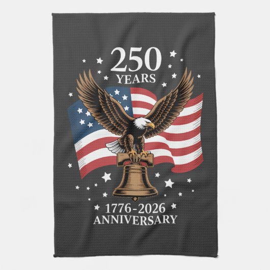 Eagle and Flag 250 Years of America 1776-2026 Geschirrtuch (Vertikal)