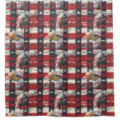 Eagle and Flag Curtain 4th of July Bath Accent Duschvorhang (Vorderseite)