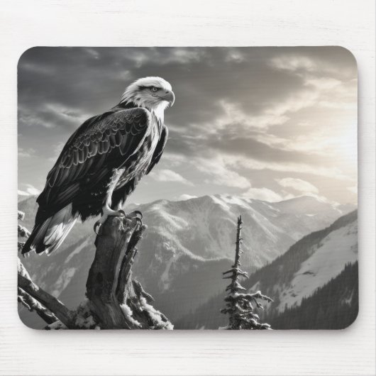 Eagle Animal Bird Wild Nature Ink Sketch Style Mousepad (Vorne)