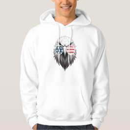 Eagle Art mit amerikanischer Flag-Sonnenbrille Hoodie
