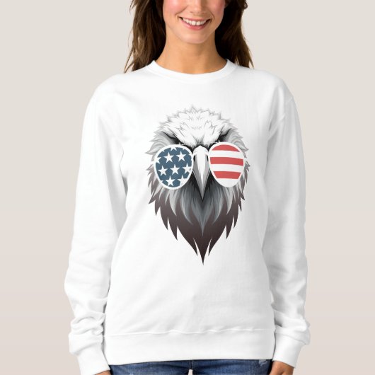 Eagle Art mit amerikanischer Flag-Sonnenbrille Sweatshirt (Vorderseite)
