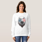 Eagle Art mit amerikanischer Flag-Sonnenbrille Sweatshirt (Vorne ganz)