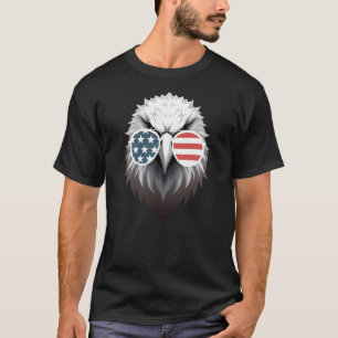 Eagle Art mit amerikanischer Flag-Sonnenbrille T-Shirt