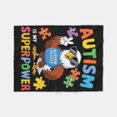Eagle Autismus ist meine Superpower Accept Support Fleecedecke (Vorderseite (Horizontal))