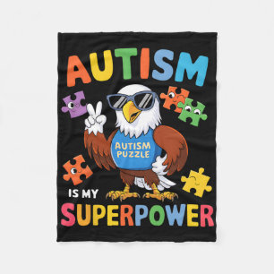 Eagle Autismus ist meine Superpower Accept Support Fleecedecke