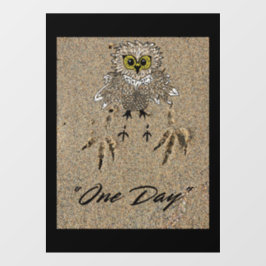 Eagle Baby & Footprints im Sand "One Day" Fensteraufkleber