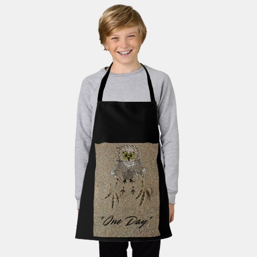 Eagle Baby & Footprints im Sand "One Day" Schürze (Getragen)