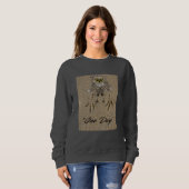Eagle Baby & Footprints im Sand "One Day" Sweatshirt (Vorne ganz)