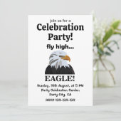 Eagle Bald Eagle Fly High Eagle Celebration Party Einladung (Stehend Vorderseite)