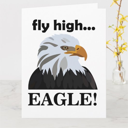 Eagle Bald Eagle Fly High Eagle Karte (Gelbe Blume)