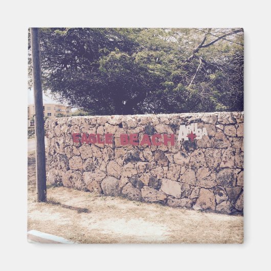 Eagle Beach - 2 Zoll Square Magnet (Vorne)