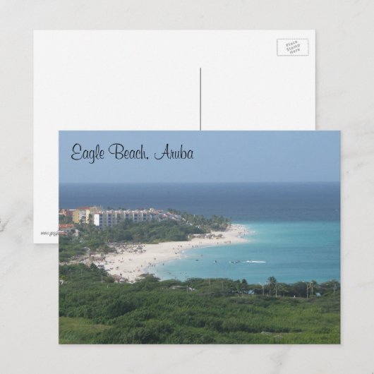 Eagle Beach, Aruba, auf der Postkarte (Vorne/Hinten)