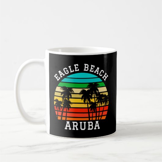 Eagle Beach Aruba Familienurlaub Sunset Palm Tree Kaffeetasse (Links)