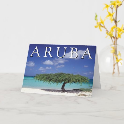Eagle Beach | Karibik, Aruba Karte (Gelbe Blume)