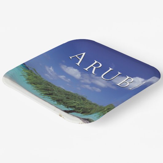 Eagle Beach | Karibik, Aruba Pappteller (Gewinkelt)