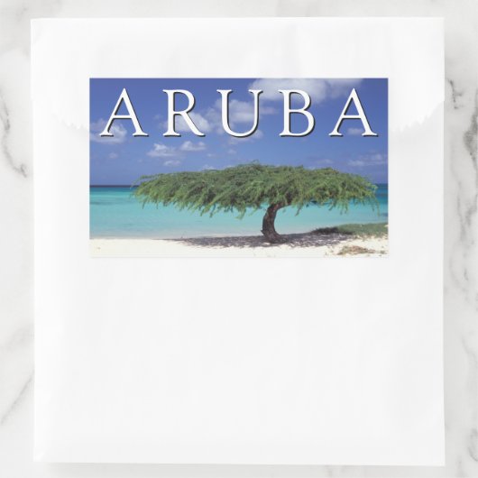 Eagle Beach | Karibik, Aruba Rechteckiger Aufkleber (Tasche)