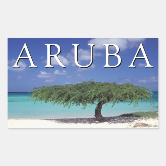 Eagle Beach | Karibik, Aruba Rechteckiger Aufkleber (Vorderseite)