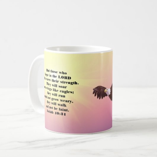 Eagle Bible Verse Christliche Tasse (Vorderseite Links)