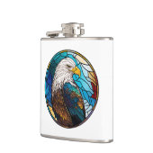Eagle Bird Animal Portrait Gestaltete Glass Wildli Flachmann (Links)