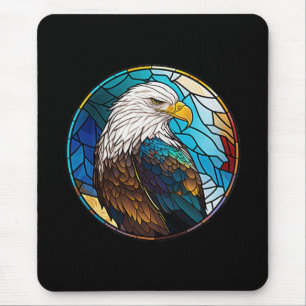 Eagle Bird Animal Portrait Gestaltete Glass Wildli Mousepad