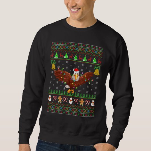 Eagle Bird Lighting Santa Bald Eagle Ugly Christ Sweatshirt (Vorderseite)
