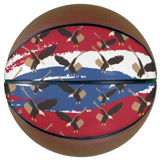 Eagle Bird USA Patriotic American Flag Basketball (Vorderseite)