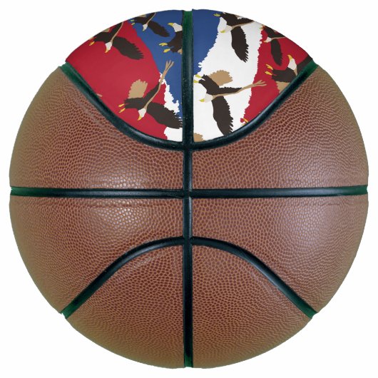 Eagle Bird USA Patriotic American Flag Basketball (Rechts)