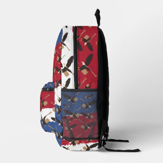 Eagle Bird USA Patriotic American Flag Bedruckter Rucksack (Rechts)