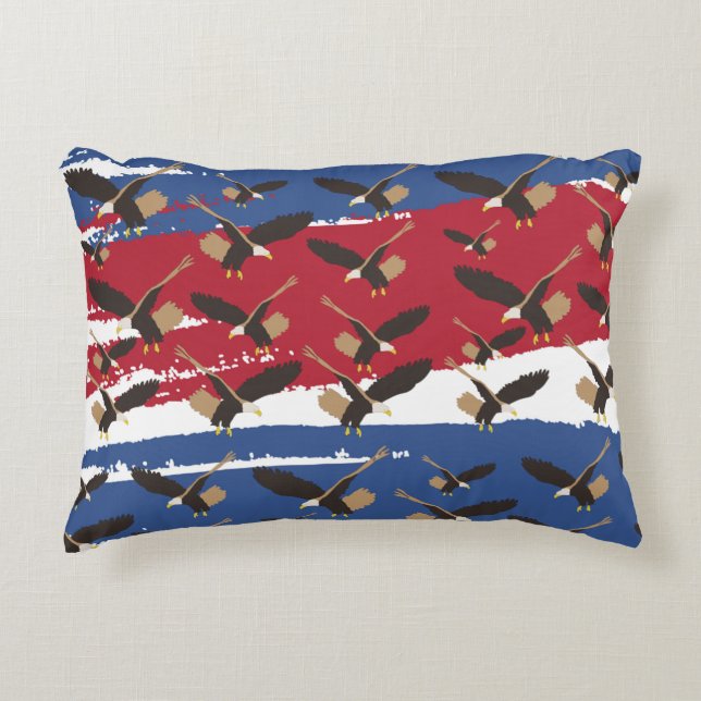 Eagle Bird USA Patriotic American Flag Dekokissen (Vorderseite)