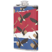 Eagle Bird USA Patriotic American Flag Flachmann (Links)