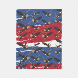 Eagle Bird USA Patriotic American Flag Fleecedecke