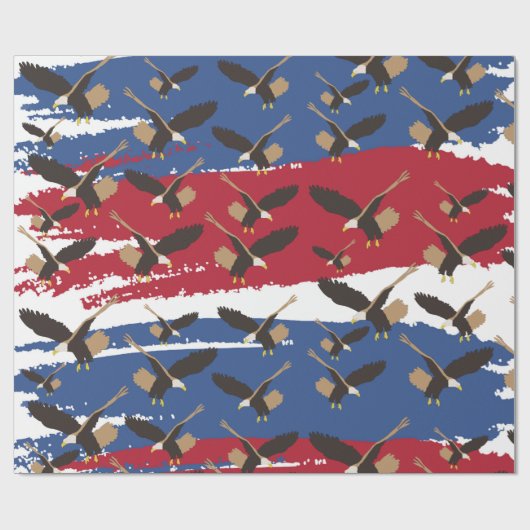 Eagle Bird USA Patriotic American Flag Geschenkpapier (Flach)