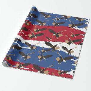 Eagle Bird USA Patriotic American Flag Geschenkpapier