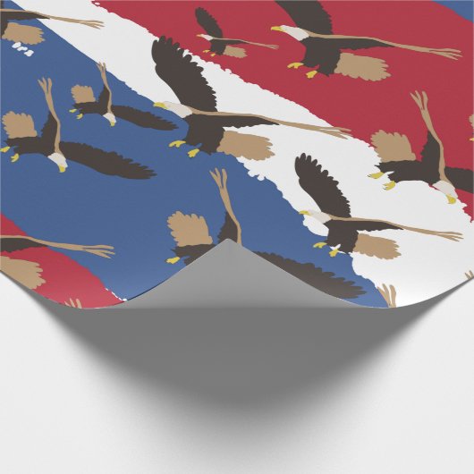 Eagle Bird USA Patriotic American Flag Geschenkpapier (Ecke)