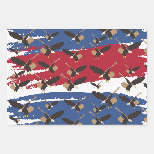 Eagle Bird USA Patriotic American Flag Geschenkpapier Set (Vorderseite 3)