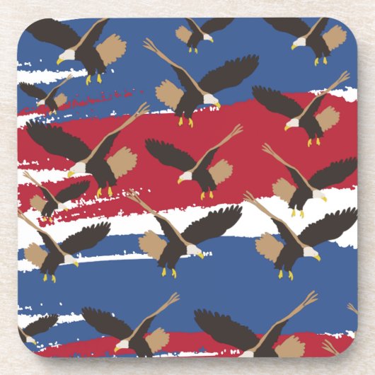 Eagle Bird USA Patriotic American Flag Getränkeuntersetzer (Vorderseite)
