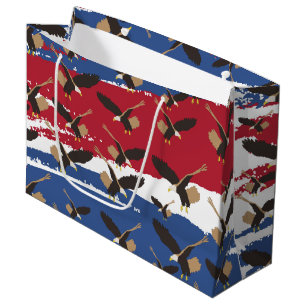 Eagle Bird USA Patriotic American Flag Große Geschenktüte