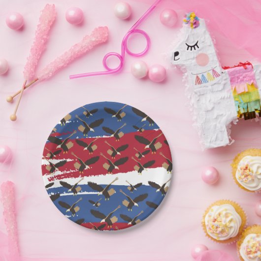 Eagle Bird USA Patriotic American Flag Pappteller (Party)