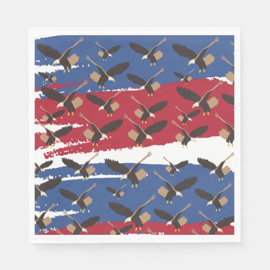 Eagle Bird USA Patriotic American Flag Serviette (Vorderseite)