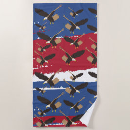 Eagle Bird USA Patriotic American Flag Strandtuch