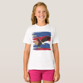 Eagle Bird USA Patriotic American Flag T-Shirt (Vorne ganz)