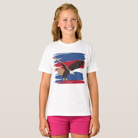 Eagle Bird USA Patriotic American Flag T-Shirt (Vorne ganz)