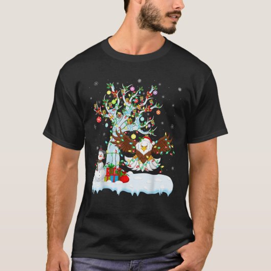 Eagle Bird Weihnachten Weihnachtsmannmütze Tree Ch T-Shirt (Vorderseite)